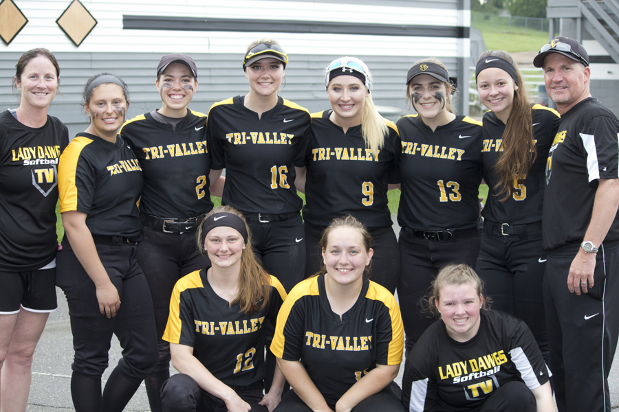 Tri-Valley varsity girls softball team and coaches