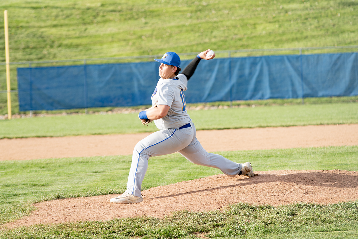 Maysville's Ryan Parmer pitching a fast ball to West Muskingum.