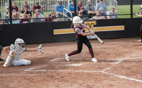 John Glenn's batter hitting a single to get on base against Tri-Valley