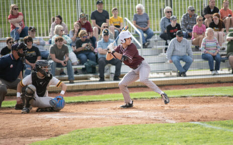 Justin Stambush hoping to get a piece of a fast ball against Tri-Valley