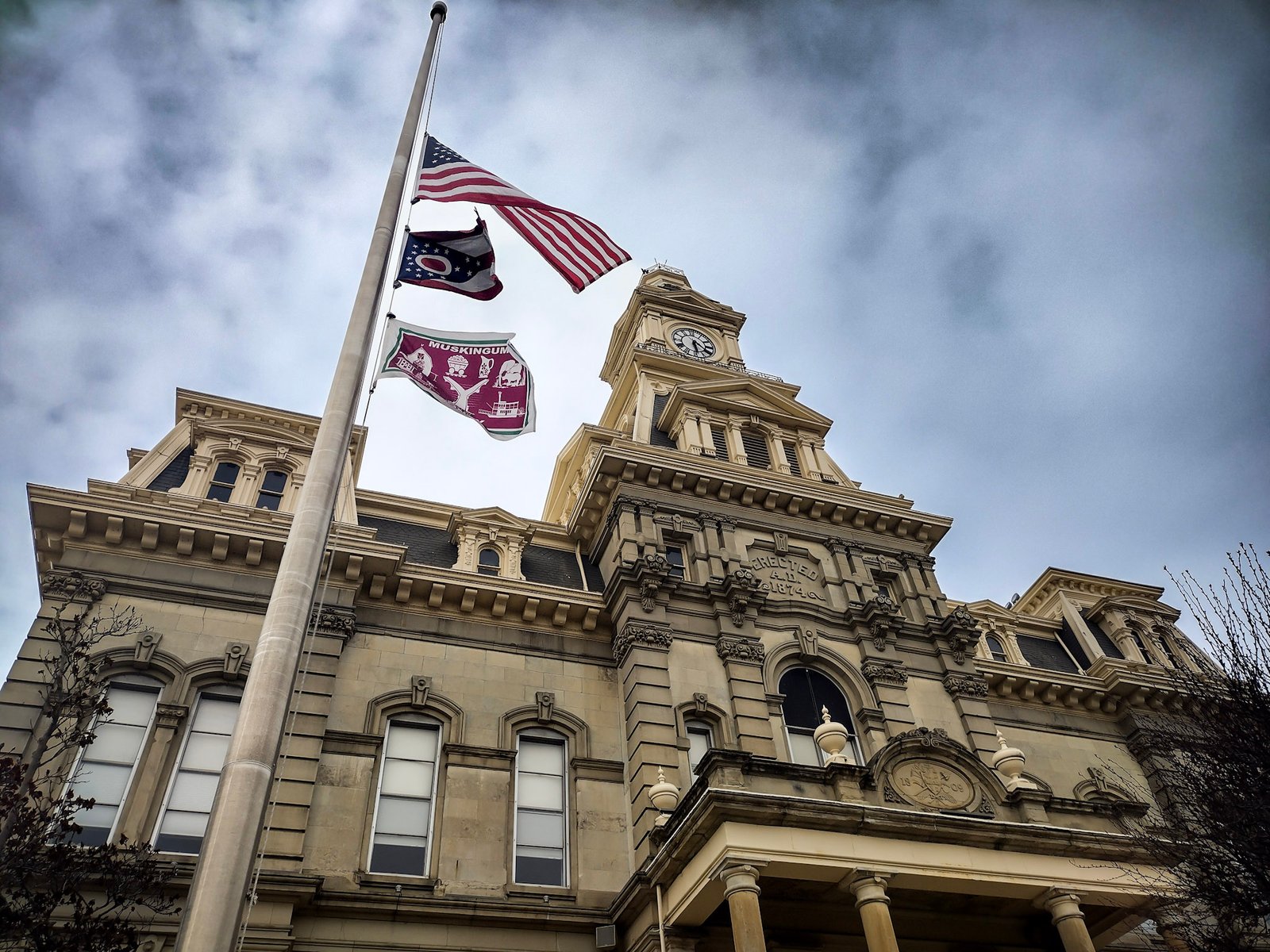 Muskingum County Flag outside the Courthouse