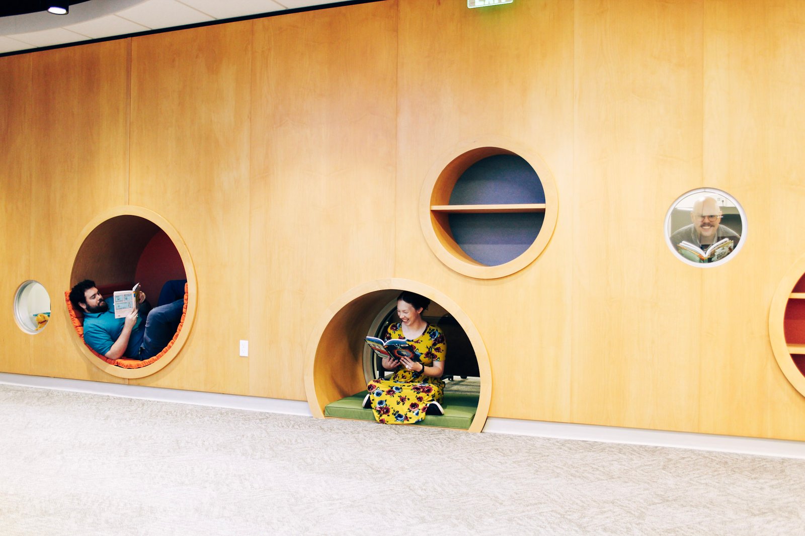Childrens reading space in the newly remodeled John McIntire Library