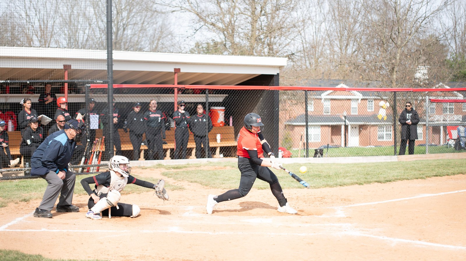 Fighting Muskies Bethany Rodman hits a fastball against Wittenberg
