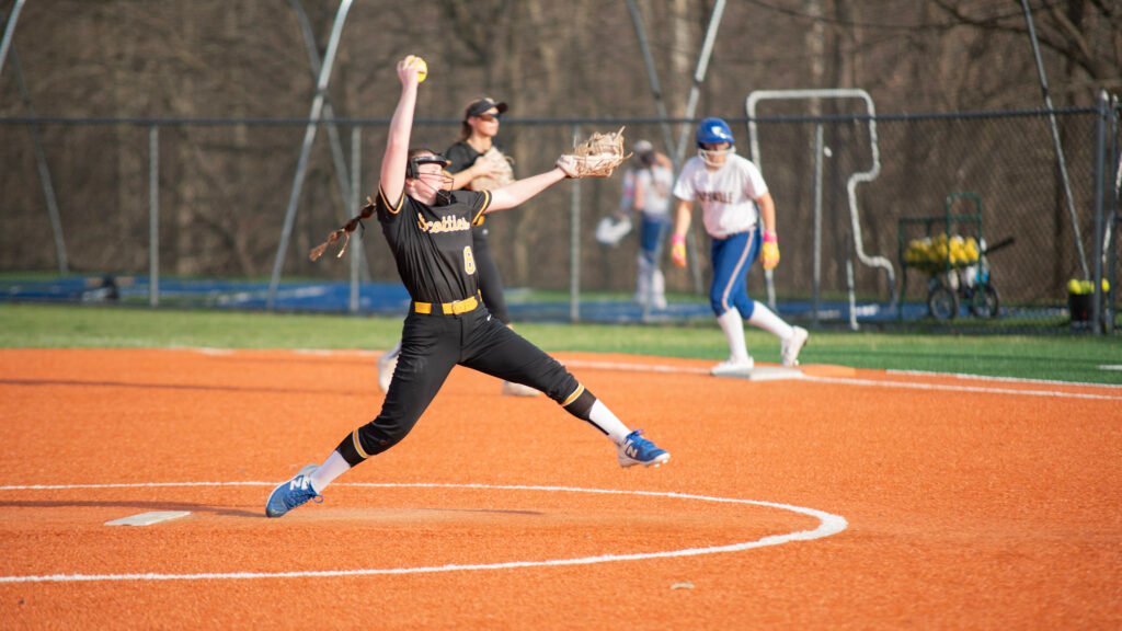 Gracie Hutton lined up a strike for Tri-Valley as they took on Maysville