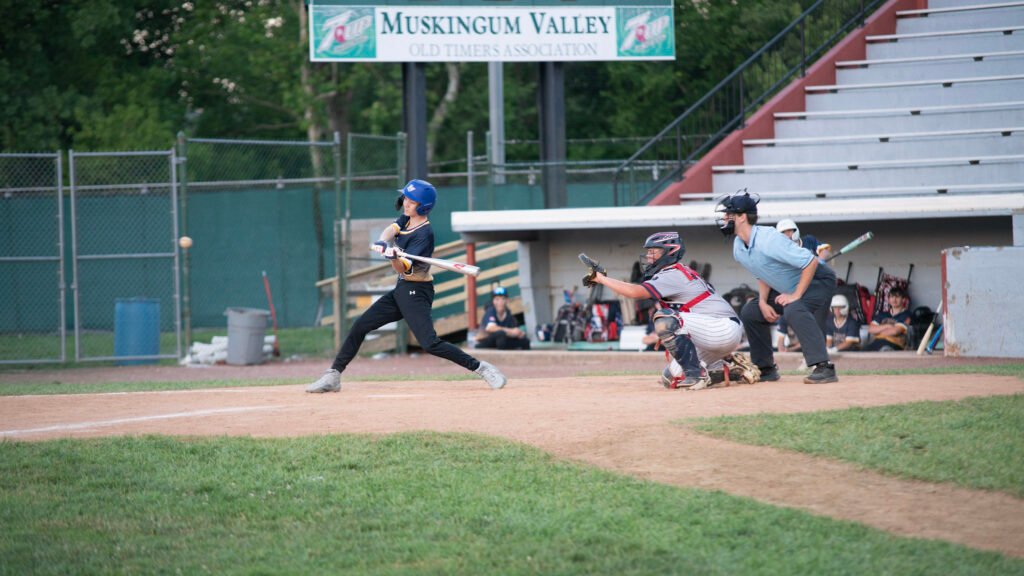 Brayden Liggett preparing to hit the ball for the Hanover Post 764.